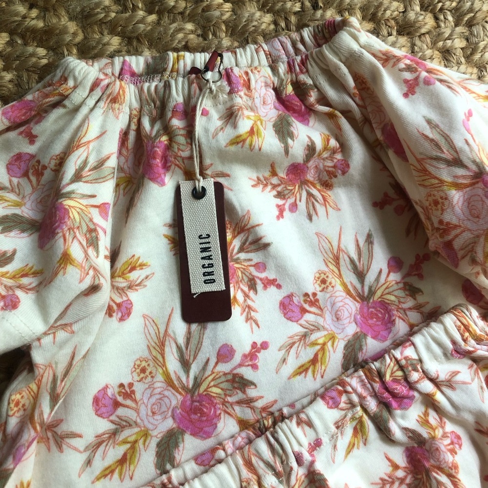 New w Tag: Milkbarn Organic Cotton Dress and Bloomer Set. Size 3 to 6 months